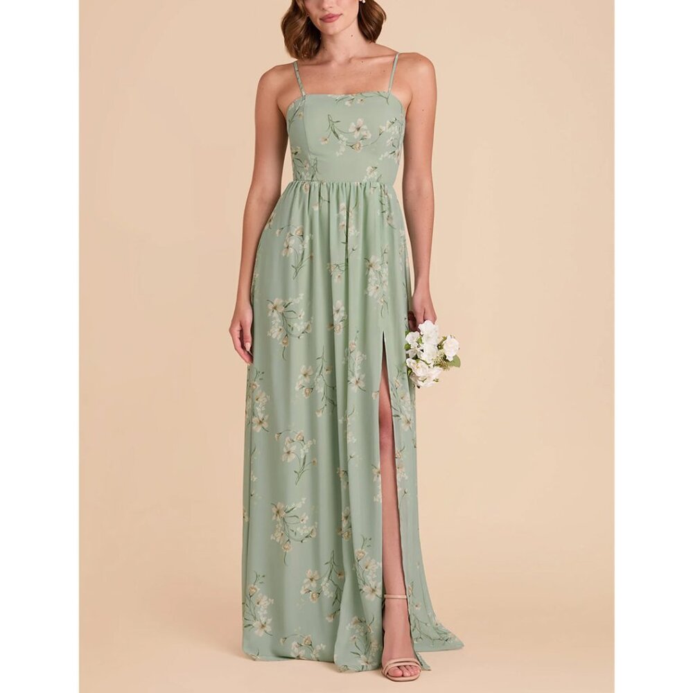 Birdy Grey Sage Floral Spaghetti-Strap Maxi Dress